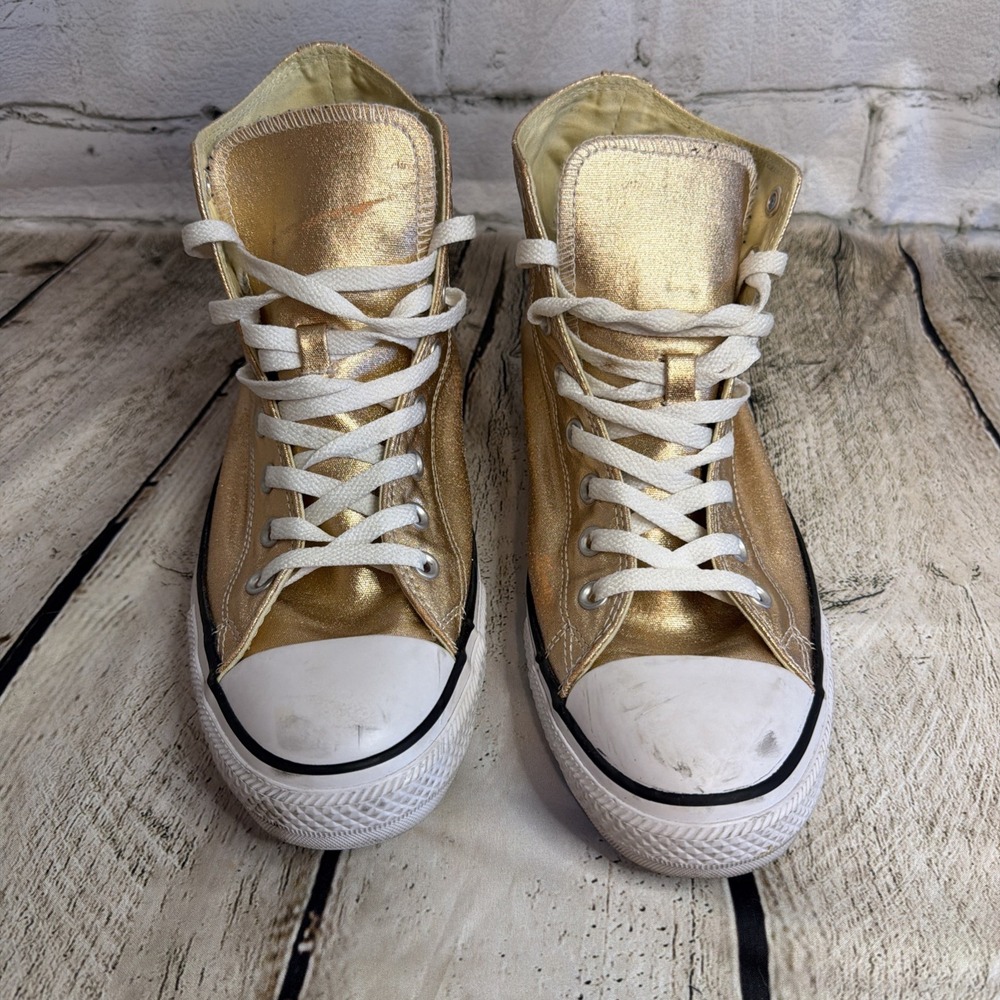 Converse Chuck Taylor Shoes Men's Sz 10.5 Rose Gold White Lace Up Sneakers